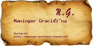 Maninger Graciána névjegykártya